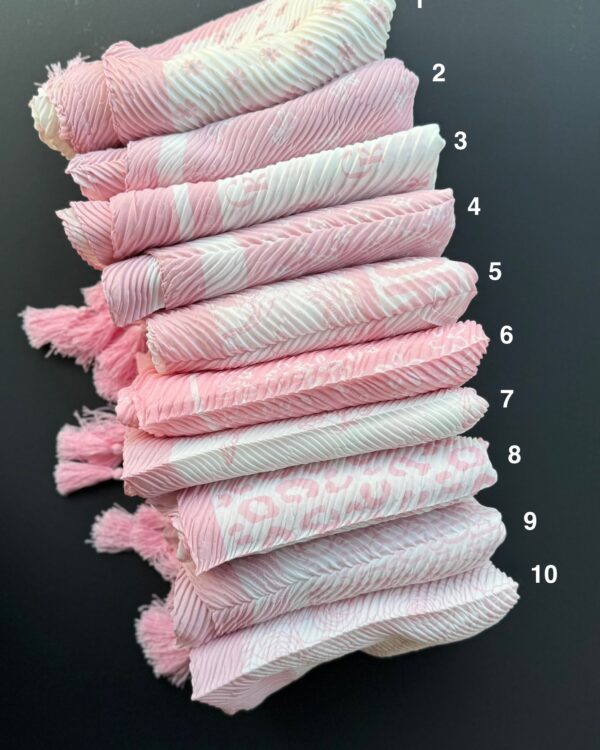 شال نخ اسلپ چاپی منگوله صورتی (جین 10 تایی کد 804)