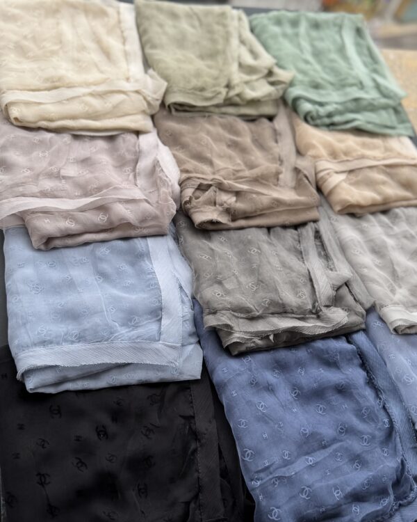 شال نخ حریر مجلسی توری شنل(جین 12 تایی کد 810)