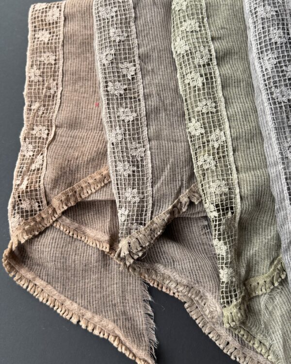 شال کنفی عدسی وارداتی دور ریش دم ماهی(جین 7 تایی کد 823)