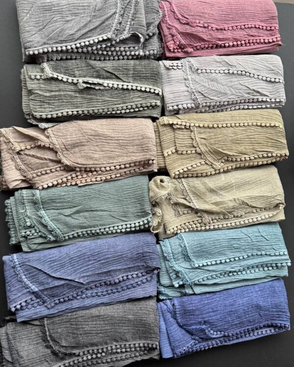 شال نخ سنگشور پلیسه وارداتی دور عدسی (تکفروشی کد 834)