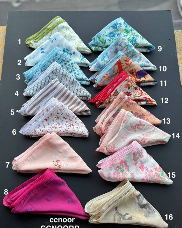 مینی اسکارف حریر دور نواری تولید نور (تکفروشی کد 824)