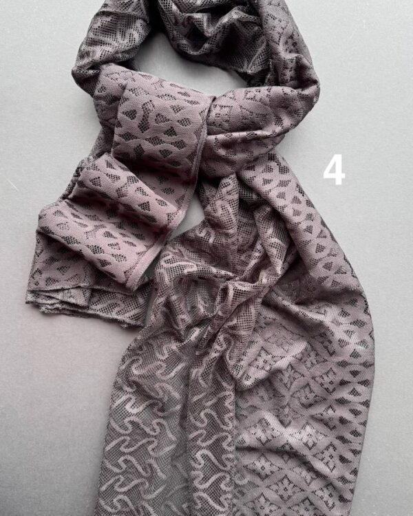 شال توری گیپور مخمل دور زیگزاگ تک مشکی(تکفروشی کد 848)