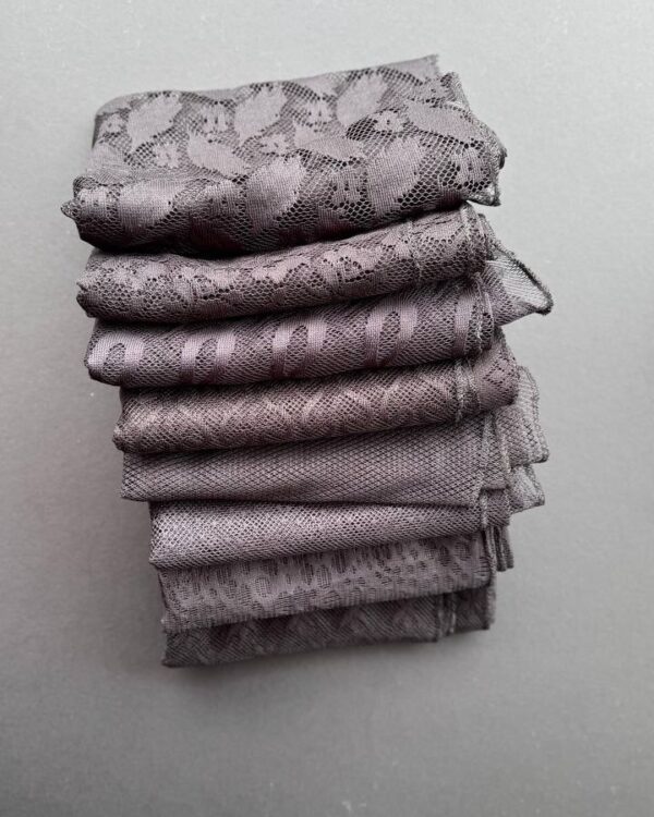 شال توری گیپور مخمل دور زیگزاگ تک مشکی(جین 6 تایی کد 849)