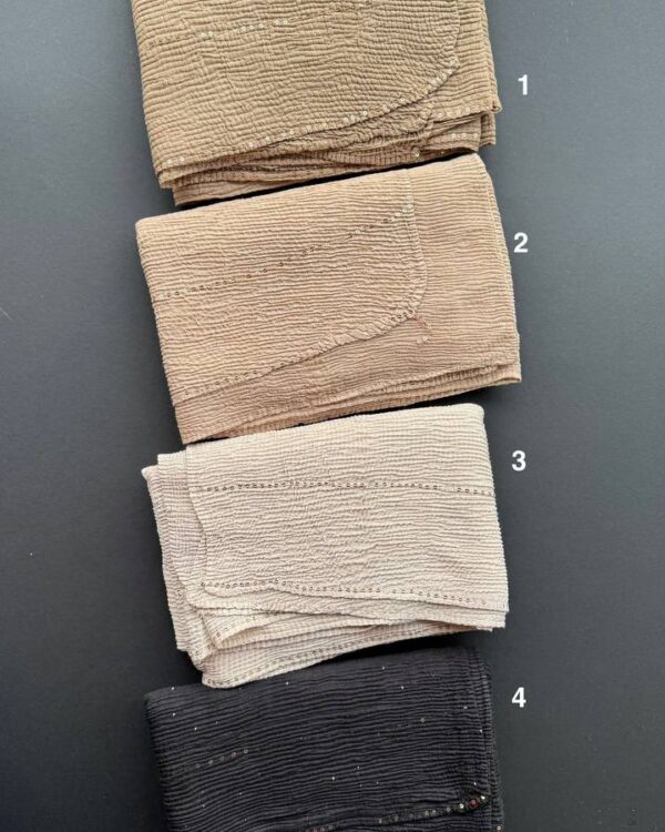 شال برشکا پلیسه پولکی نخی تابستونی(جین 4 تایی کد 851)