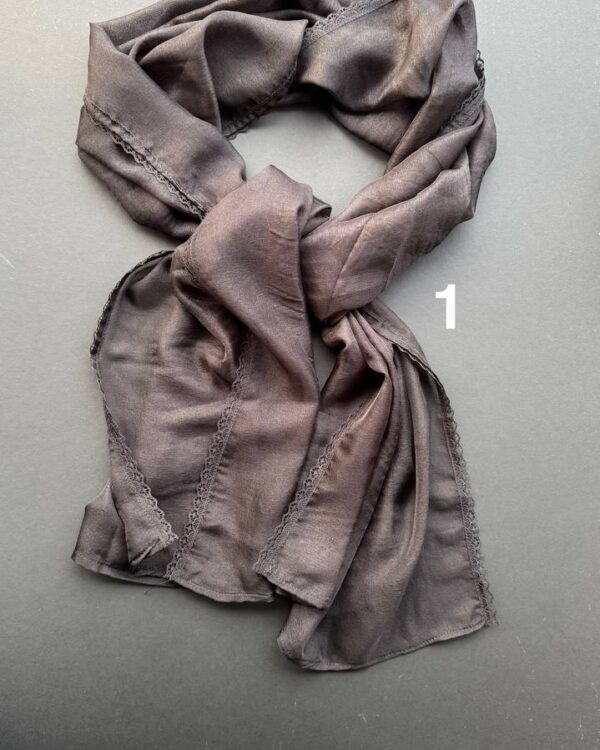 شال حریر تک مشکی توری و عدسی تولید نور(تکفروشی کد 876)