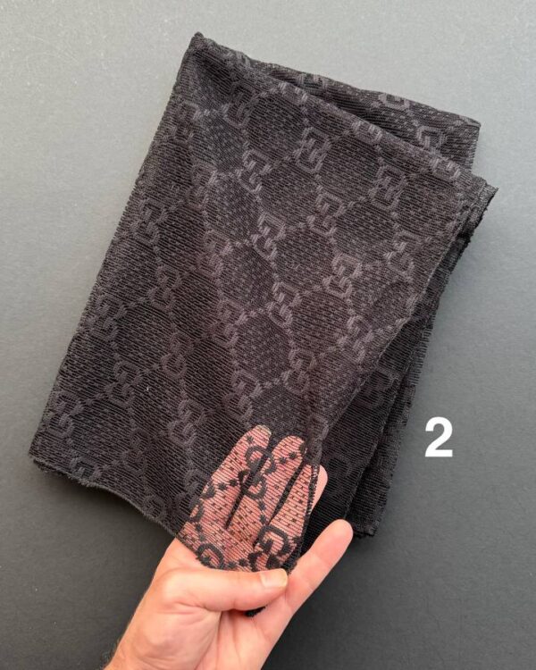 شال نخی تک مشکی توری دور زیگزاگ(تک فروشی کد 872)