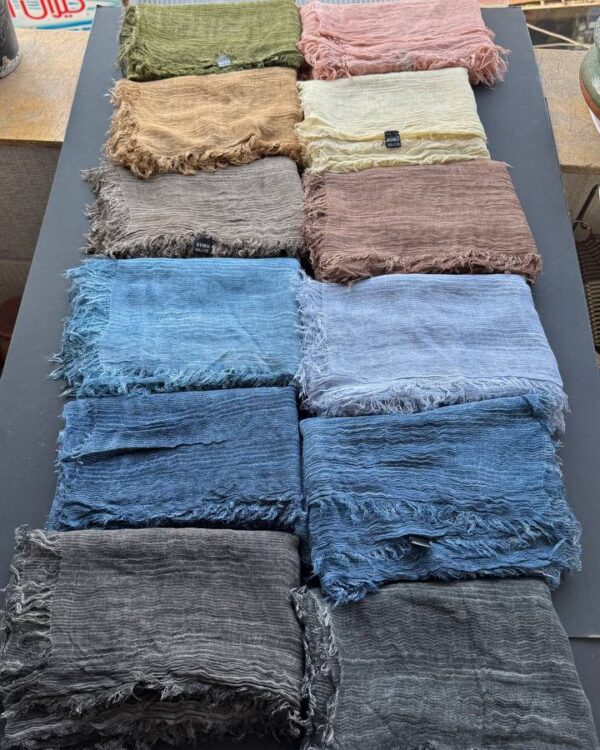 شال دور ریش نخ فلورانس راه راه لمه(تکفروشی کد 896)