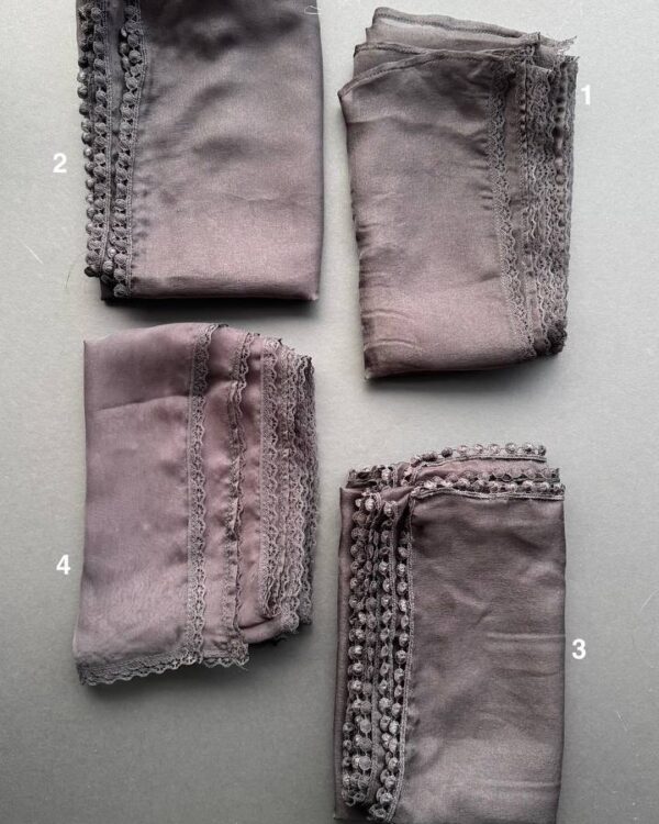 شال حریر تک مشکی توری و عدسی تولید نور(جین 6 تایی کد 878)