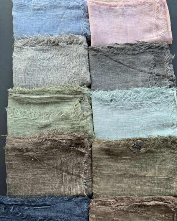 شال دور ریش نخ فلورانس پولکی سنگشور خط راه راه(جین 12 تایی کد 909)