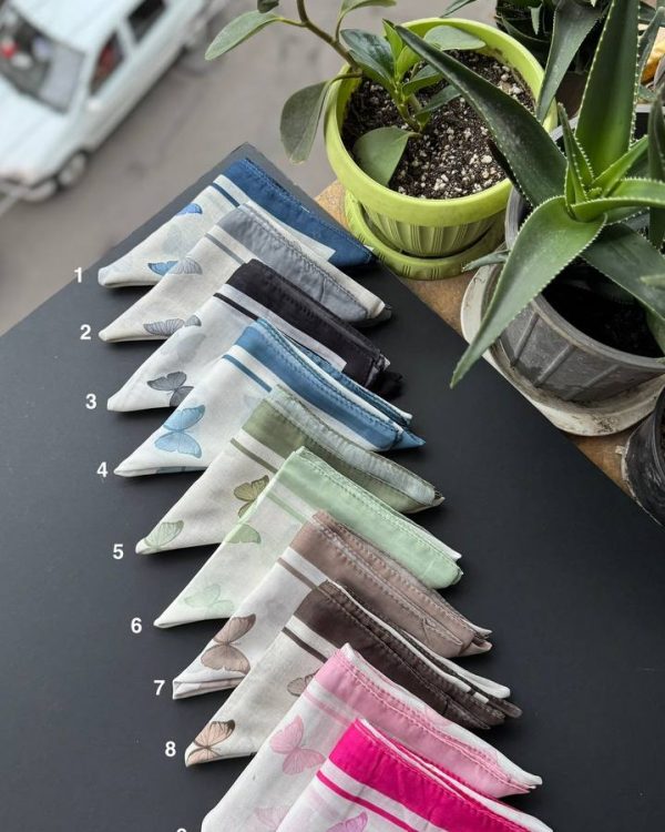 مینی اسکارف نخی طرح پروانه عمده (جین 10 تایی کد 967)