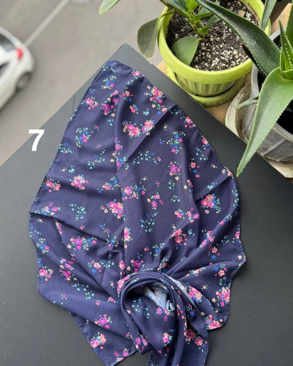 مینی اسکارف نخی گل گلی عمده (جین 7 تایی کد 965)