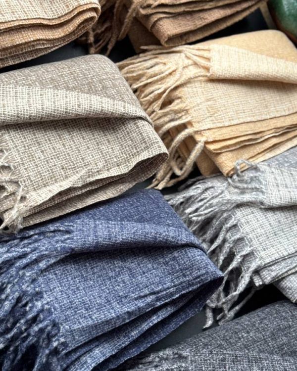 شال موهر برفکی پشمی ریشه فیتیله ای وارادتی(تکفروشی کد 1028)