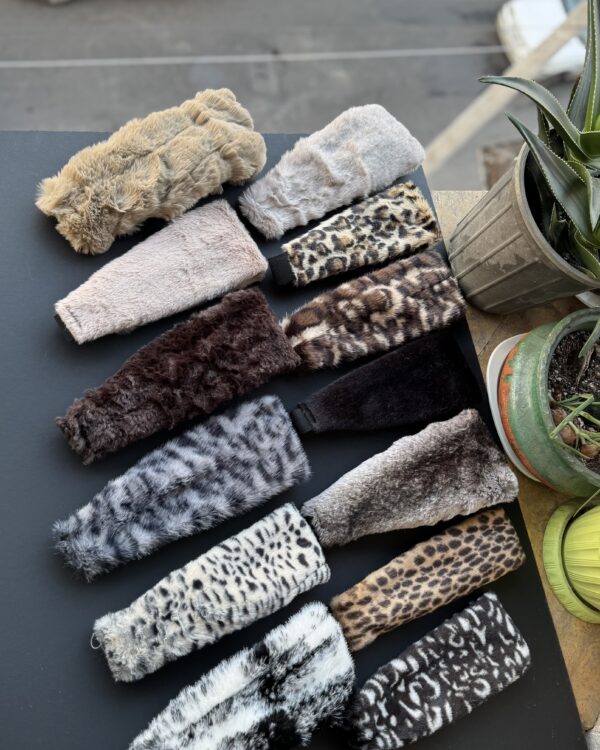 هدبند خزدار پلنگی و ساده (تکفروشی کد 1058)