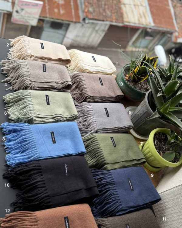 شال موهر کشمیر دو رو ریشه فیتیله ای(تکفروشی کد 1034)