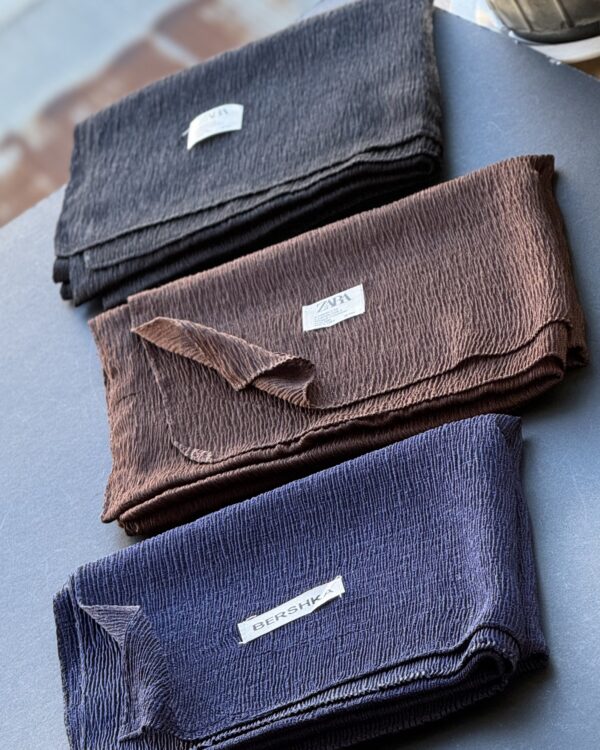 شال نخ پلیسه پاییزه دور دوخت زارا عمده( جین 6 تایی  کد 1110)