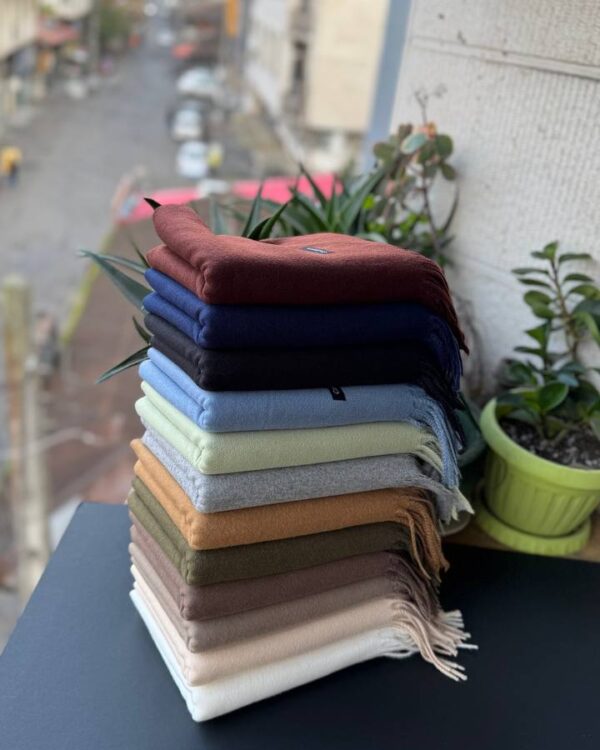 شال موهر کشمیر دو رو ریشه فیتیله ای(تکفروشی کد 1034)