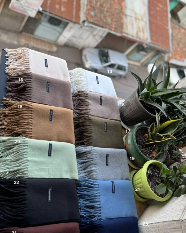 شال موهر کشمیر دو رو ریشه فیتیله ای عمده (جین 12 تایی کد 1035)