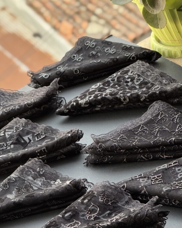 مینی اسکارف تور مخل کار شده برجسته عمده 📦(جین 6 تایی کد 1125)