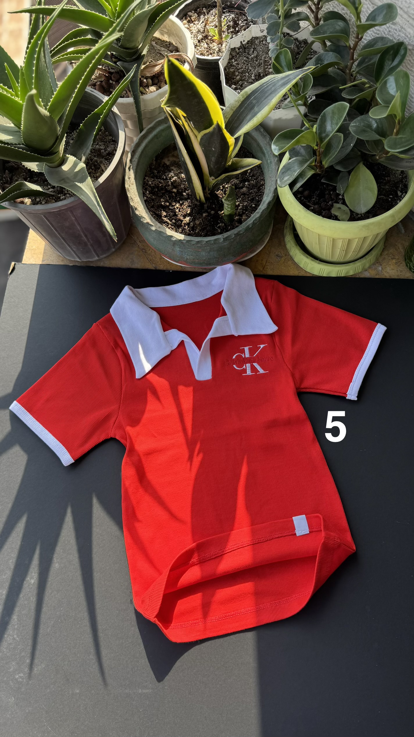 پولو شرت فانریپ آستین دورنگ طرح Ck(کد 1230) - Image 5