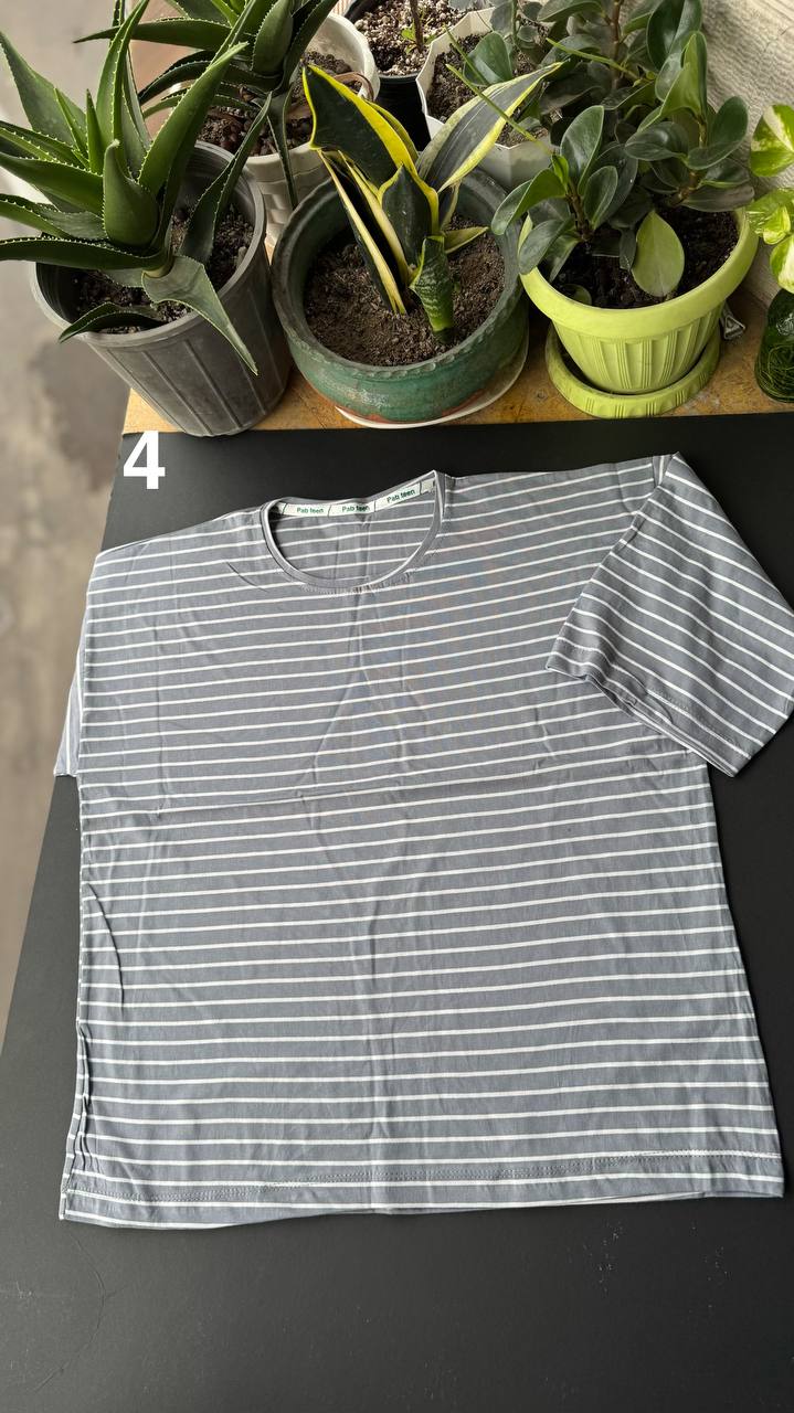 تیشرت کراپ باکسی نخ پنبه راه راه(کد 1245) - Image 10